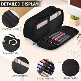 JIRAIKEI Gamer Pencil Case for Boys - Large Boys Pencil Pouch With Handle - Big Capacity Pen Bag Pen Box With Zipper Compartments, School Supplies Stationary Organizer for Kids Teens Adults