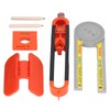 6Pcs Scribing Tool Protractor Angle Scriber Measuring Ruler Pencil Set