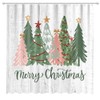 Fitumiw Merry Christmas Shower Curtain 72" x 72" Christmas Trees