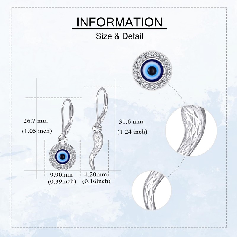 ONEFINITY Italian Horn Earrings For Women 925 Sterling Silver Evil