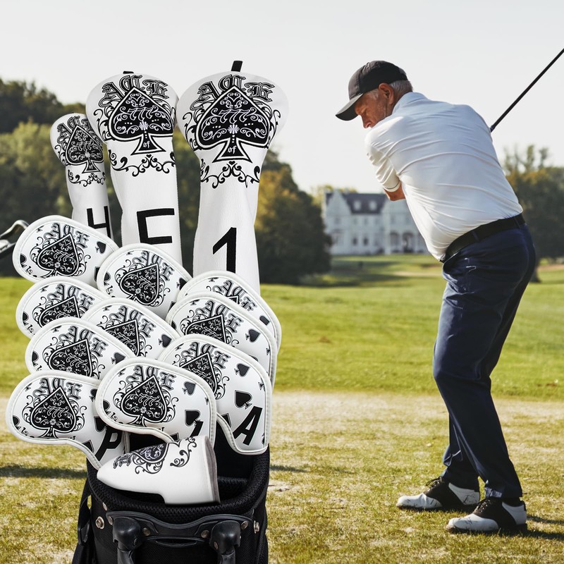 Golf Putter Blade Club Head Cover Pingtype Magnetic White PU