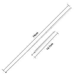 (2-Pack) FM DAB Radio Antenna Replacement, 7 Sections Telescopic FM Antenna Portable Radio Antenna Replacement