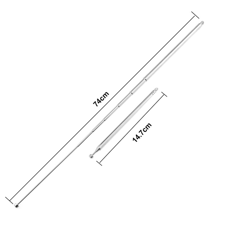 (2-Pack) FM DAB Radio Antenna Replacement, 7 Sections Telescopic FM