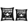 Flying my Drone Techie Person Throw Pillow