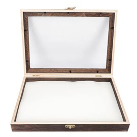 Cabilock Insect Display Case Wooden Bug Collection Box with Clear Glass Top Insect Shadow Box Insect Specimen Storage Box for Home