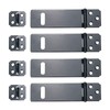 Tsnamay 4Pcs 4Inch Padlock Hasp, Door Slide Latch Lock Black
