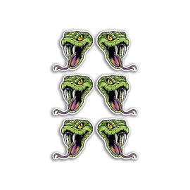 6 x 5cm Snake Vinyl Stickers - Green Viper Wild Animal Cartoon Luggage Men Women Boys Girls Design Small Decal Laptop Scrapbooking #29805