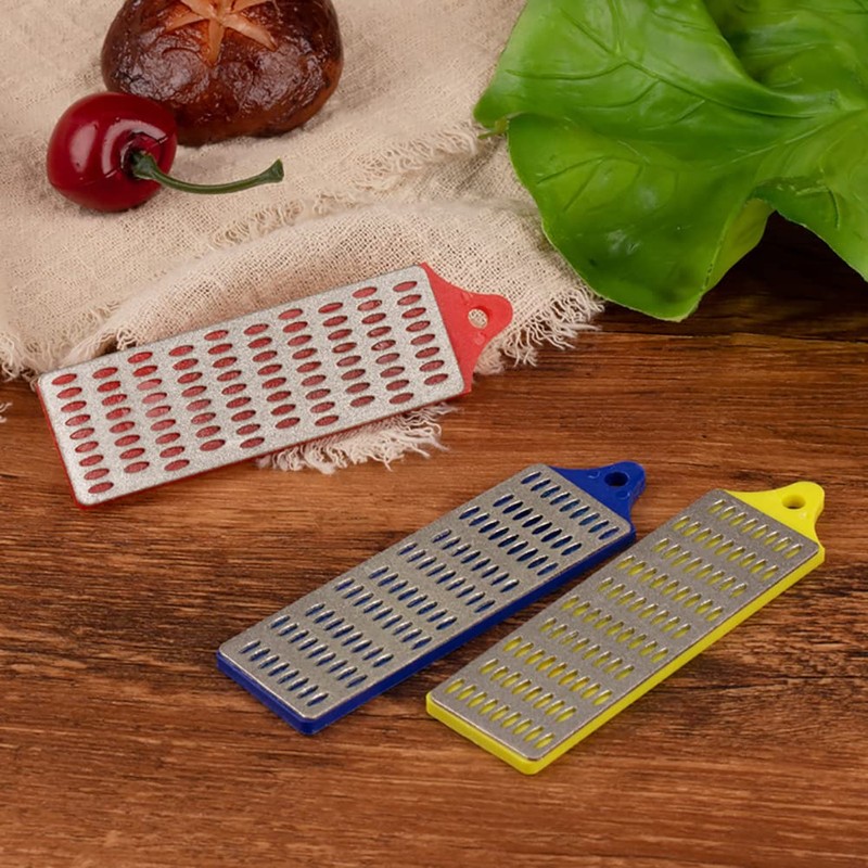 Tiardey 3Pcs Diamond Sharpening Stone Kit,Mini Kitchen Accessories Grinding Tool