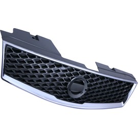 Garage-Pro Grille Assembly Compatible with 2007-2012 Nissan Sentra Chrome Shell with Painted Dark Gray Insert