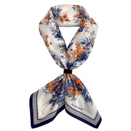 Jill Stuart 50109006 Women's Silk Print Petite Scarf, Women's Mimosa, navy
