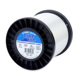 Triple Fish Monofilament Line, 12 lb / 5.4 kg Test, .014 in / 0.35 mm Dia, Clear, 1 lb / 0.45 kg Spool, 4360 yd / 3987 m