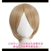 CaseEden 6008 Premium Cosplay Wig, Smooth, Short Hair, Light Brown,