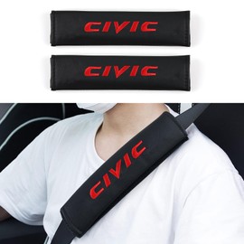 2pcs Car PU Carbon Fibre Seat Belt Belt Pads Compatible with Civic 7th 8th 9th 10th 11th CRV Hrv Pilot Touring LX LX-P EX EX-L EX-T DX-VP GX Type-R Si SE Car SUV Truck Interior Accessories