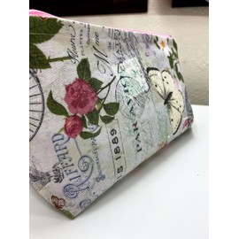Floral cosmetic bag, makeup bag