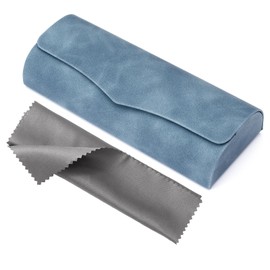 Vemiss Hard Shell Eyeglass Cases, Lightweight Portable Glasses Case for Women Men (D2-blue)