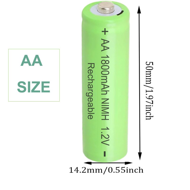 Betmaxful 12 Count Ni-MH 1.2V AA 1800mAh Rechargeable Batteries Double
