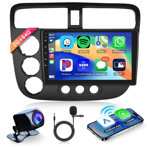 2G+64G Car Radio for Honda Civic 2001-2005 Android Car Stereo,