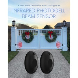 Gutentry Photocell Sensor for Gate Opener,Infrared Sensor Kit,Gate Photo Eye Sensor,Outdoor Gate Safety Sensors,Waterproof Photoelectric Beam Infrared Sensor for Sliding Gate Opener Accessory