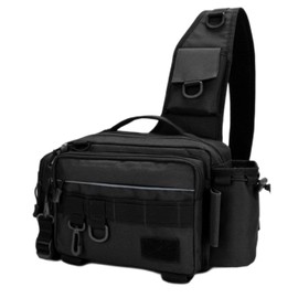 Trust Contact Fishing Bag Fishing Bag Langan Bag Large Capacity Lightweight Waterproof Rod Holder, Black