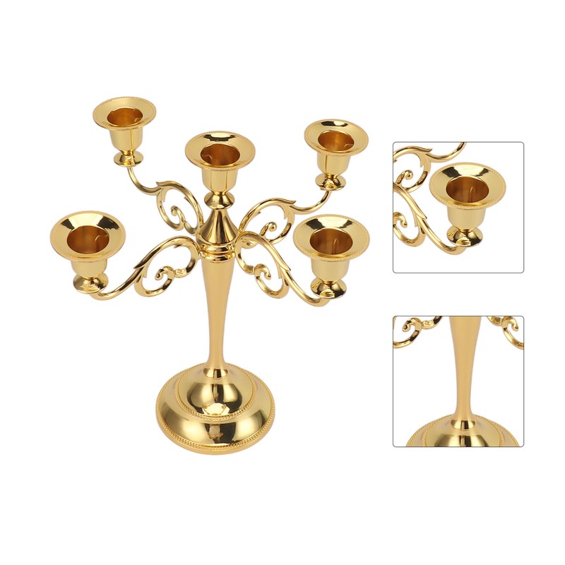 5 Arm Candlestick Holder Iron Retro Decorative Candle Holder Centerpiece