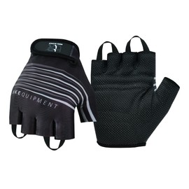 BTR BORN TO RACE Cycling Gloves Padded Half Finger Dot Polyester Fabric Palm Light Weight Workout Biking Fingerless Gloves (Black, L)