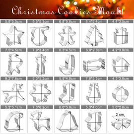 GWHOLE Cortadores de Galletas Navidad 20 Piezas de Acero Inoxidable