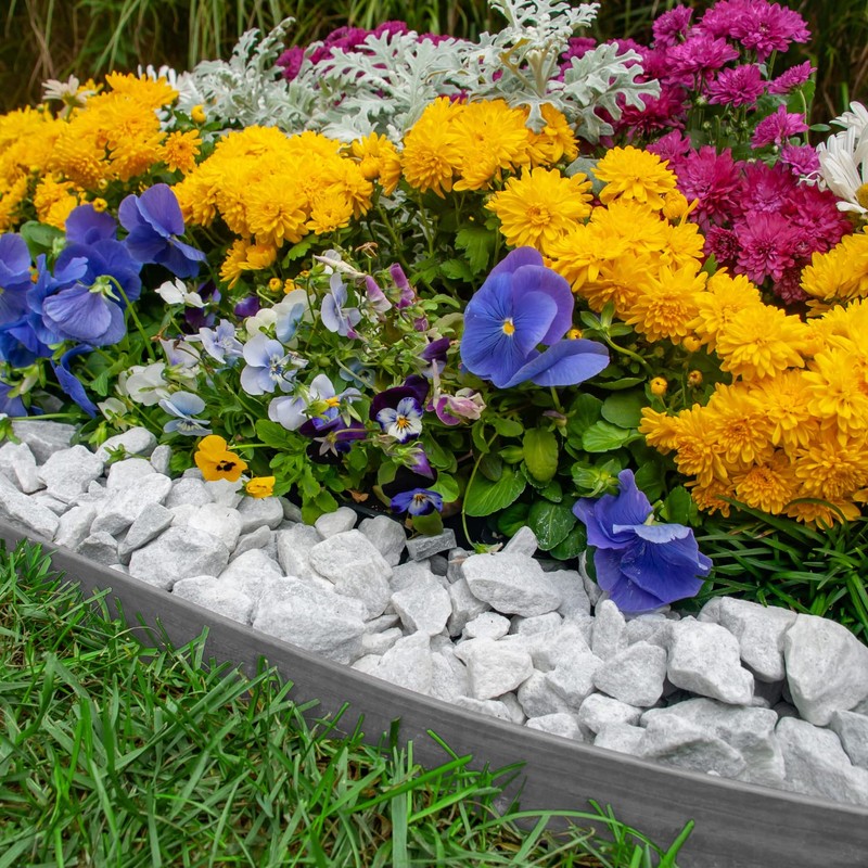 EasyFlex Heavy Duty No-Dig Landscape Edging - 50' Kit, Gray