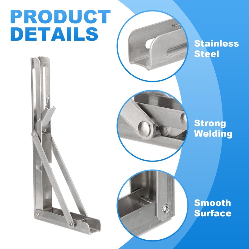 PATIKIL Folding Wall Shelf Brackets 9", 4 Pack Heavy Duty
