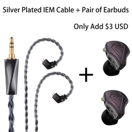 FAAEAL in Ear Monitor, HiFi Wired Earbuds, Gaming Earbuds, Hybrid IEM Earphones with Powder Metallurgy Faceplate, Recessed QDC 2 Pin Detachable Cable 3.5mm Plug