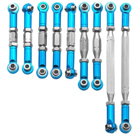 9Pcs Metal Pull Rod Steering Servo Link Linkages Swing Arm Tie Rod Upper Suspension Ends Compatible with Wltoys 12428-ABC 12429 12423-ABC FY-01 FY-02 FY-03 FY-04 FY-05 FY-07 1/12 RC Car