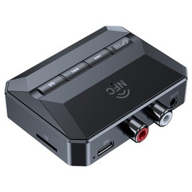 Chelink Bluetooth Receiver for Home Stereo, RCA Bluetooth Adapter for Speakers or Home Music Streaming Stereo System, NFC-Enabled Bluetooth Audio AUX Receiver, Support USB Drive/TF Card Play Music