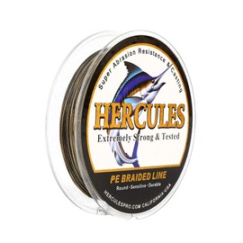 Hercules Super Strong 100M 109 Yards Braided Fishing Line 100 LB Test for Saltwater Freshwater PE Braid Fish Lines 4 Strands - Camouflage, 100LB (45.4KG), 0.55MM