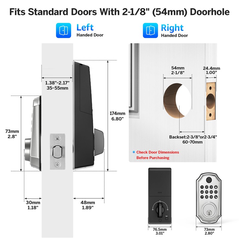 LOCK&SOLVER Keyless Entry Door Lock, Smart Lock for Front Door,