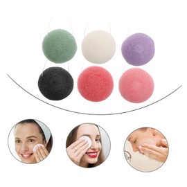 Baluue 6pcs Facial Sponges Reusable Konjac Exfoliating Sponge Puff for Deep Cleansing Gentle Skin Care Tool for Sensitive Skin and Makeup Removal