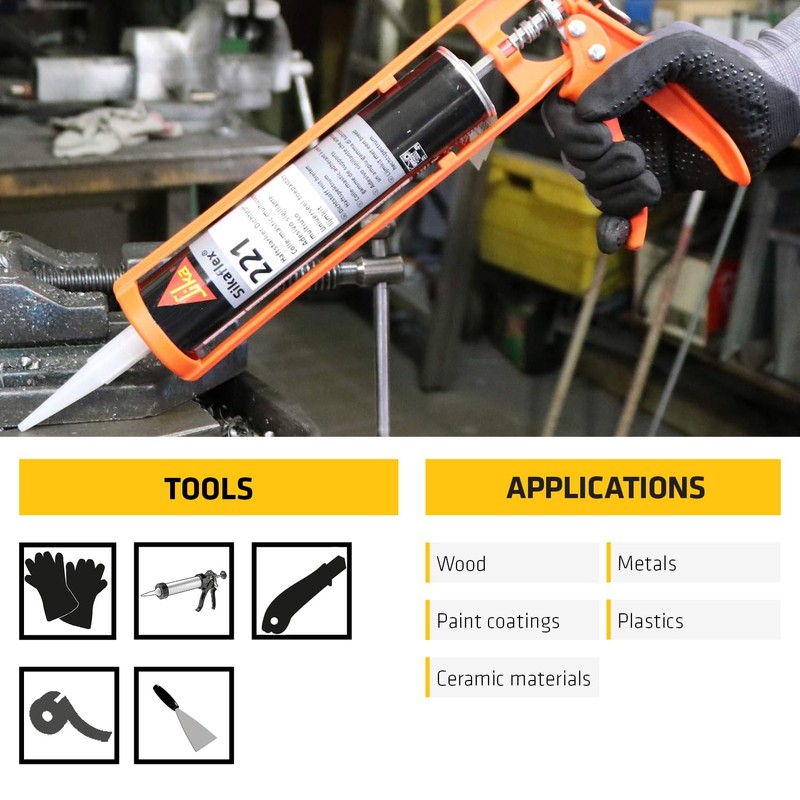 Sikaflex-221 Multi-Purpose Polyurethane Sealant/Adhesive, 10.1 fl oz, Black – Permanent