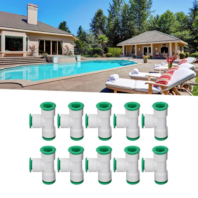 10Pcs Tee Connector 3 Way Quick Connect Push Water Pipe