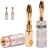 NEXMEX Banana Plugs Set of 4 Connectors 24K Gold-Plated for