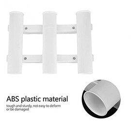 3 Tubes ABS Plastic Boat Rod Holder with 4 Screws for Boats Marine Yacht Fishing Rod Rack Socket