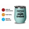 Chess Teal Wine Tumbler 12oz - game of chess -