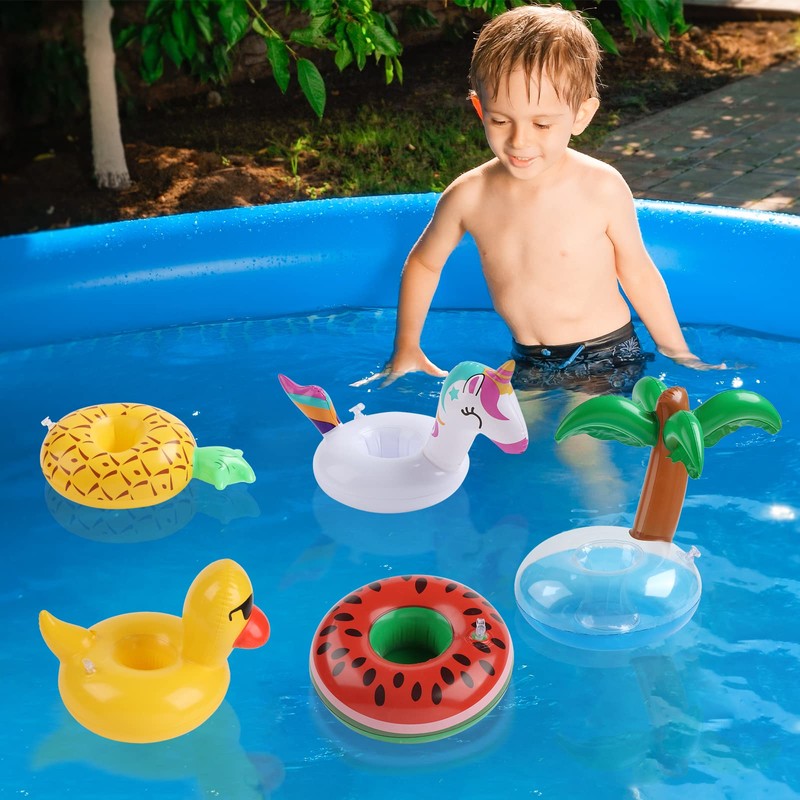 Kleeblatt Pool Drink Floaties, Doughnut Inflatable Drink Holders Floating Cup