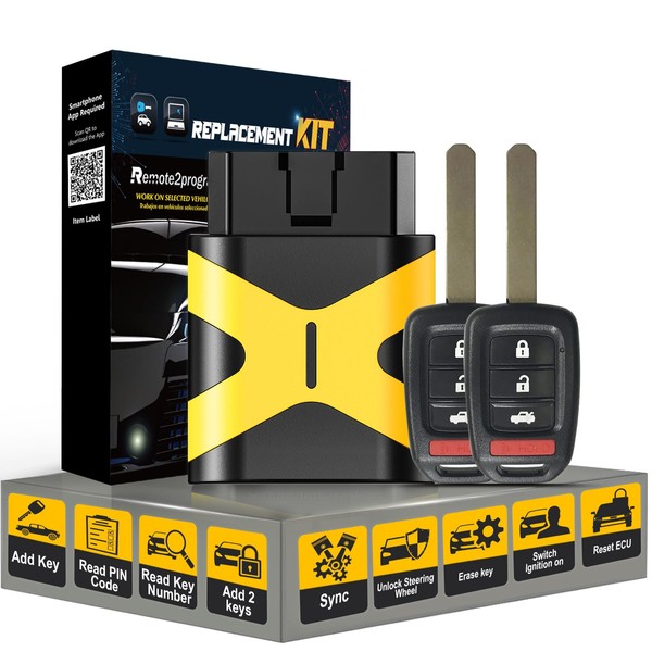 Remote2program Add 2 Keys DIY Programming Car Key Kit and