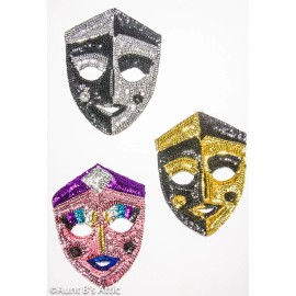 California Costumes Mardi Gras / Theatrical Wall Decor Assorted Colorful Sequin Display Masks  - Pink