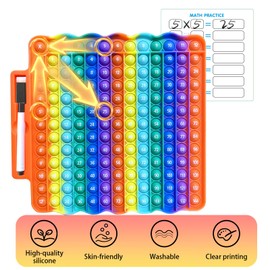 Times Table Poppet 12x12 Set of 3 Math Fidget Toy Double Side Multiplication Popper Addition Poppet Fidget Toy Relieve Stress and Anxiety 12x12&12+12 (Wave Shaped Design 1-144)