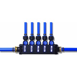 Viega 50063 PureFlow Zero Lead Minibloc-Poly Alloy PEX Crimp 1/2-Inch to 6 No. of Outlets