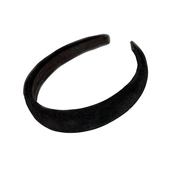 Inca Black Padded Velvet Alice Hair Band Headband 2.5cm