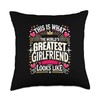 Funny Girlfriend National Girlfriend Day Best GF Couple Throw Pillow