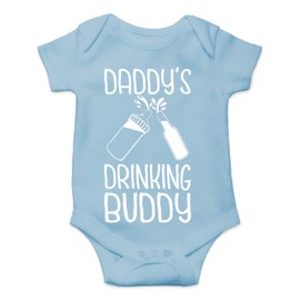 Daddy's - Body para bebé con texto en inglés "Daddy's Drinking Buddy", Azul claro, 12 meses