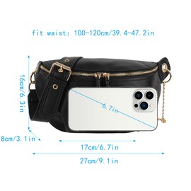 Hoce Women Fanny Packs Waist Bag Ladies Bum Bag Multi-Functional Sling Bag Chest Bag with Adjustable Strap
