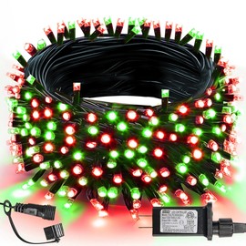 TW SHINE Christmas Lights, 200 LED 66FT Outdoor Christmas Lights Plug in with 8 Modes, Waterproof Christmas Lights Outdoor, Indoor Xmas Decorations for Party Yard House Decor, Red and Green