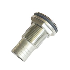 ZRuiYFFS 316 Stainless Steel Straight Through Hull Valve Fitting with Custom Gasket Marine Pipe Drain Fitting for Boats, Yachts (Semi-Thread, 1/2in)